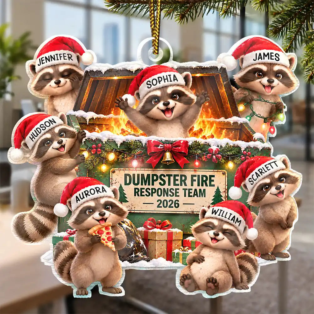 Funny Christmas Gift For Coworkers - Personalized Dumpster Fire Response Team Acrylic Ornament