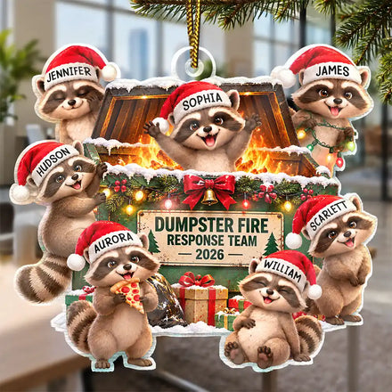 Funny Christmas Gift For Coworkers - Personalized Dumpster Fire Response Team Acrylic Ornament