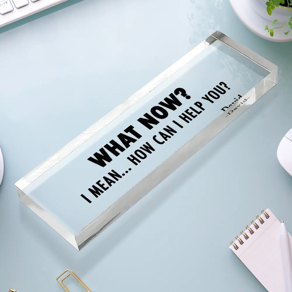 Gifts For Colleagues, Funny - Funny Cowokers Please Don't Talk To Me - Personalized Desk Name Plate