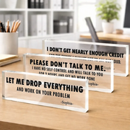 Gifts For Colleagues, Funny - Funny Cowokers Please Don't Talk To Me - Personalized Desk Name Plate