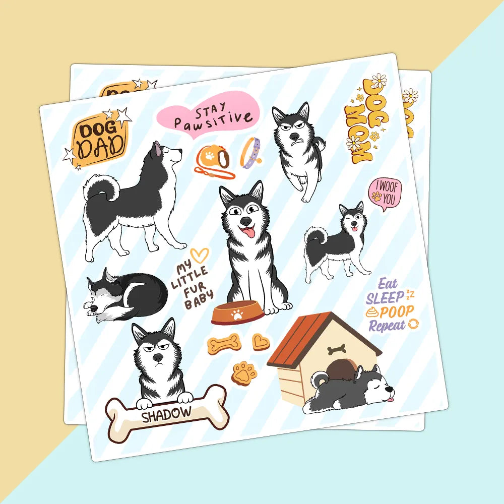 Funny Dog - Personalized Custom Vinyl Sticker Sheet