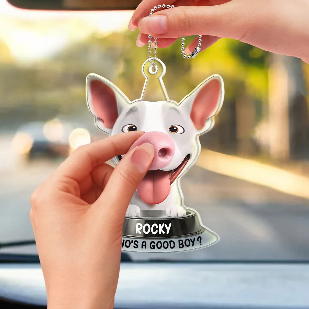Humorous,Dog Lovers,Pet Lovers,Vector - Funny Dog Nose Drive Safe I Woof You - Personalized Squishy Acrylic Car Hanger