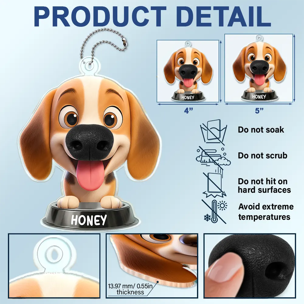 Humorous,Dog Lovers,Pet Lovers,Vector - Funny Dog Nose Drive Safe I Woof You - Personalized Squishy Acrylic Car Hanger
