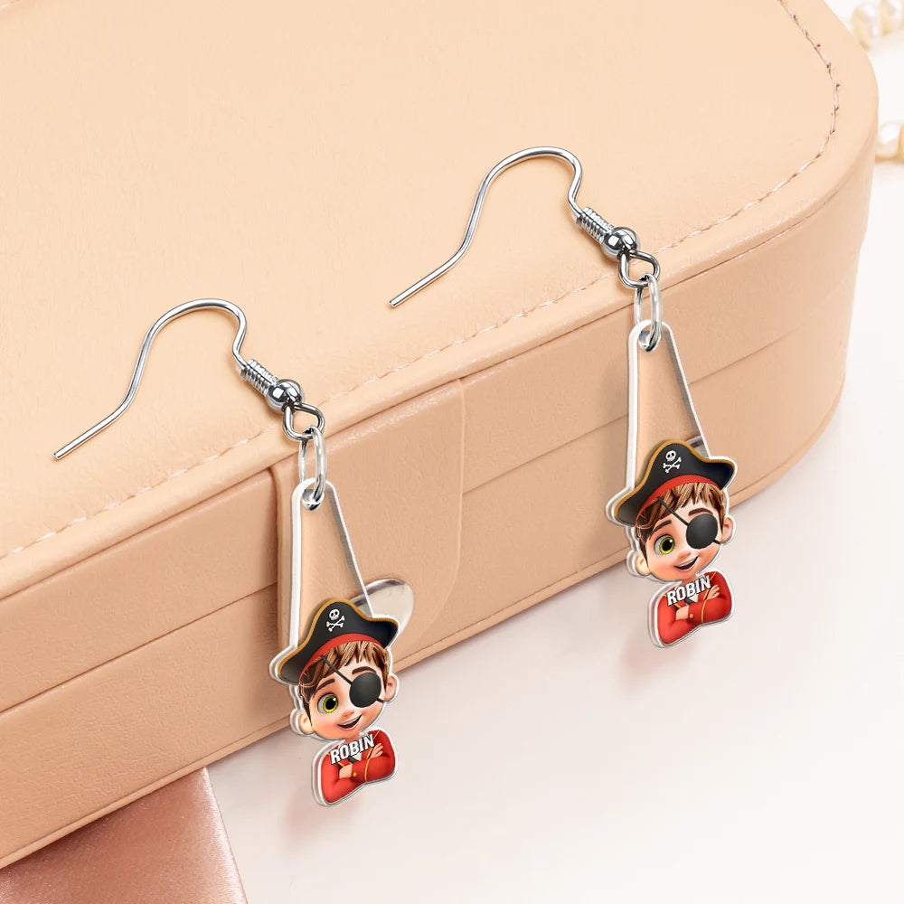 Halloween,Funny,Family - Funny Family Halloween Costume - Personalized Acrylic Earrings
