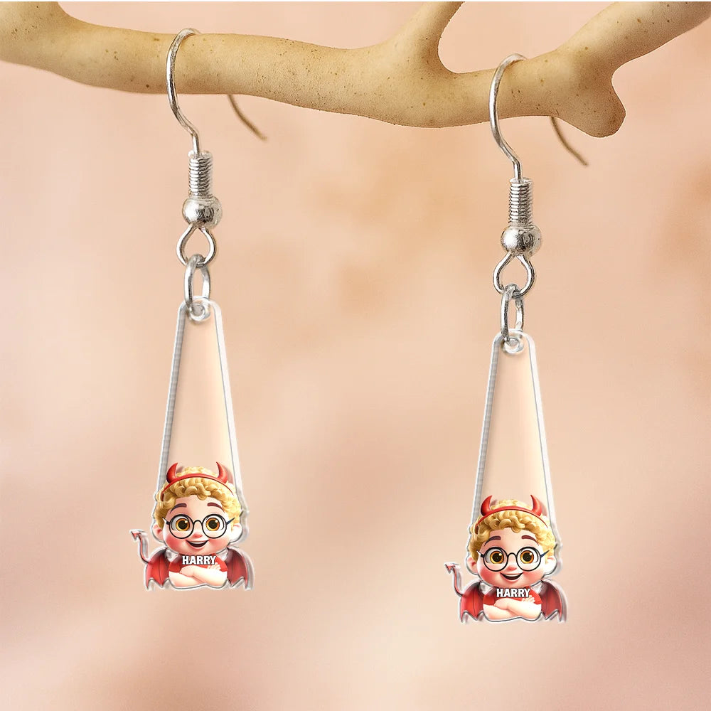 Halloween,Funny,Family - Funny Family Halloween Costume - Personalized Acrylic Earrings