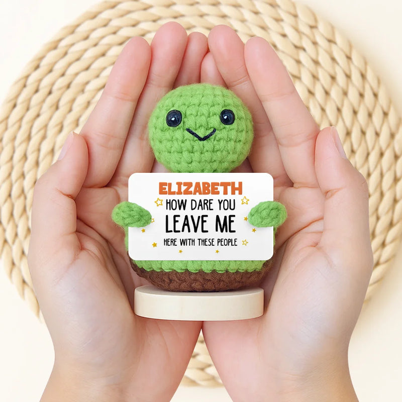 Gifts For Colleagues, Retirement - Funny Farewell & Retirement Messages - Personalized Doll Crochet With Custom Card