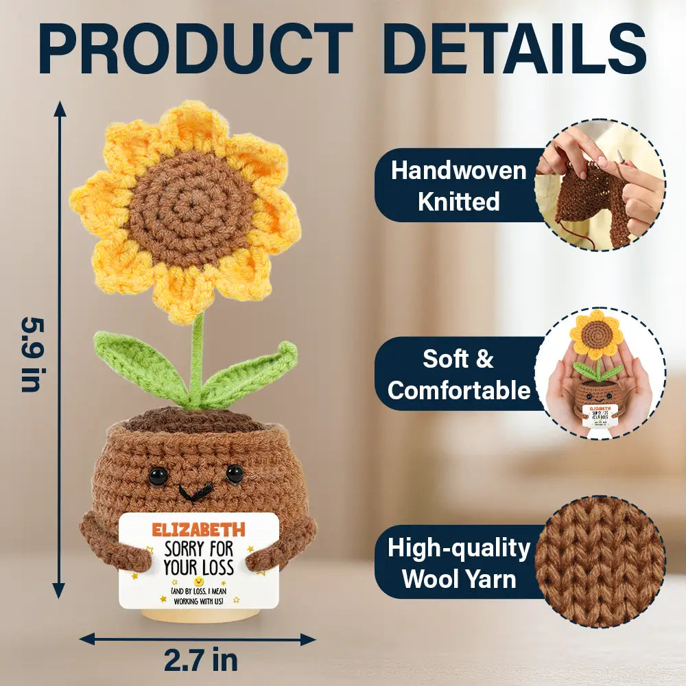 Gifts For Colleagues, Retirement - Funny Farewell & Retirement Messages - Personalized Doll Crochet With Custom Card