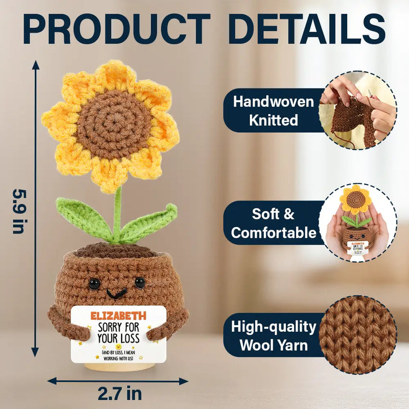 Gifts For Colleagues, Retirement - Funny Farewell & Retirement Messages - Personalized Doll Crochet With Custom Card