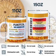 Gift For Women, Gift For Men, Gifts For Colleagues, Funny, Top Market - Funny Fukitol Rx Prescription - Personalized White Edge-to-Edge Mug