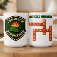 Christmas,Crossword,Gift For Colleagues,Humorous,Top Market - Funny Gift For Coworker - Personalized Crossword Dumpster Fire Response Team Mug