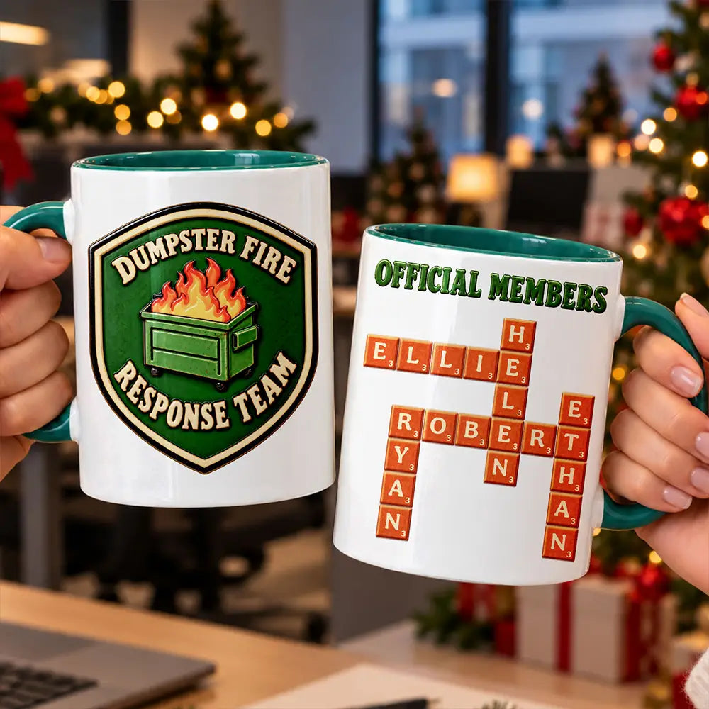 Funny Gift For Coworker - Personalized Crossword Dumpster Fire Response Team Mug