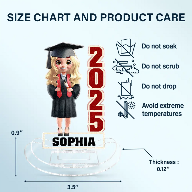 Graduation, Gift For Yourself, Funny - Funny Graduation 2025 - Personalized Acrylic Shaking Stand
