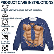 Christmas,Gift For Men,Gift For Yourself,Gifts For Him,Humorous,Icon - Christmas Gift For Husband Dad Grandpa - Personalized Funny Hairy Belly Abs Body Unisex Ugly Sweater