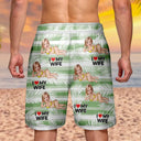 Gift For Husband,Custom Photo,Funny - Custom Photo Funny Holiday Vacation Tropical Summer Item - Personalized Unisex Beach Shorts