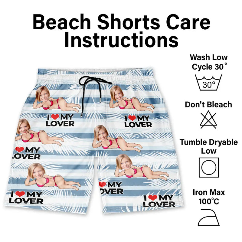 Gift For Husband,Custom Photo,Funny - Custom Photo Funny Holiday Vacation Tropical Summer Item - Personalized Unisex Beach Shorts