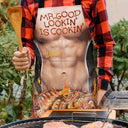 Gift For Father,Gift For Grandpa,Grilling,Funny - Funny Hot Muscle Man Mr. Good Looking Is Cooking Grilling - Personalized Apron