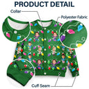 Gift For Mother,Gift For Grandma,Custom Photo,Funny - Custom Photo Funny Kids Christmas Light - Personalized Cardigan