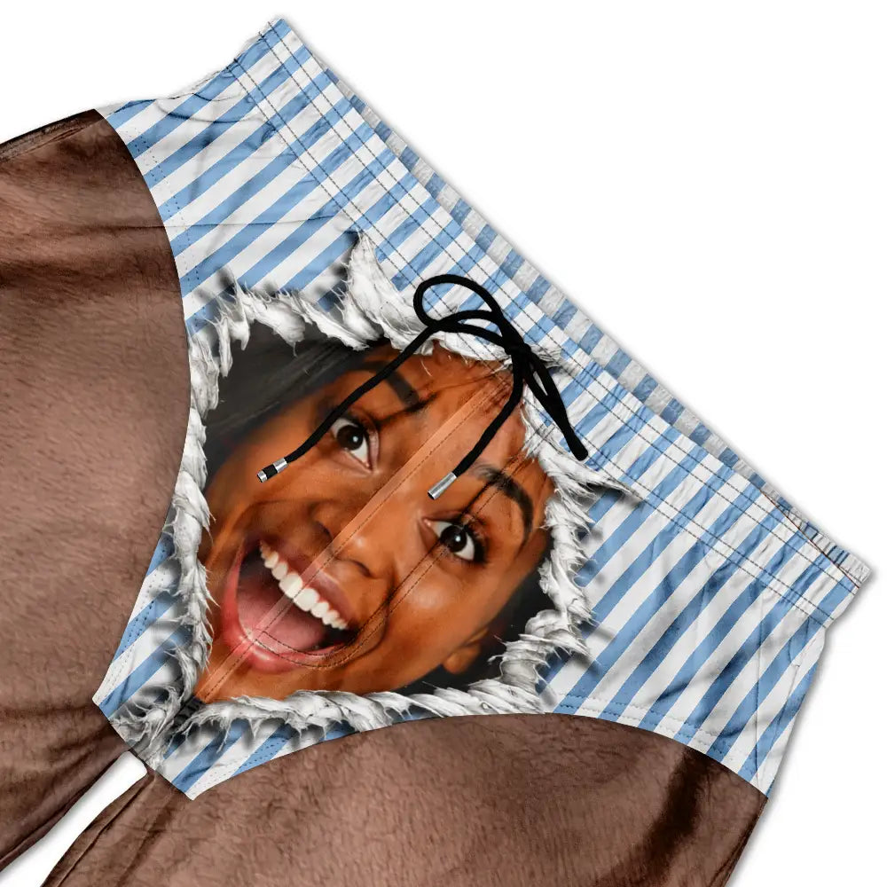 Gift For Bestie, Humorous, Beach, Summer, Icon - Custom Photo Funny Men Swim Trunks - Personalized Unisex Beach Shorts