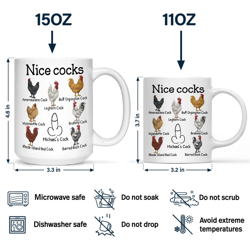 Funny,Gift For Husband,Gift For Boyfriend - Funny Mug Nice Cocks - Personalized Mug
