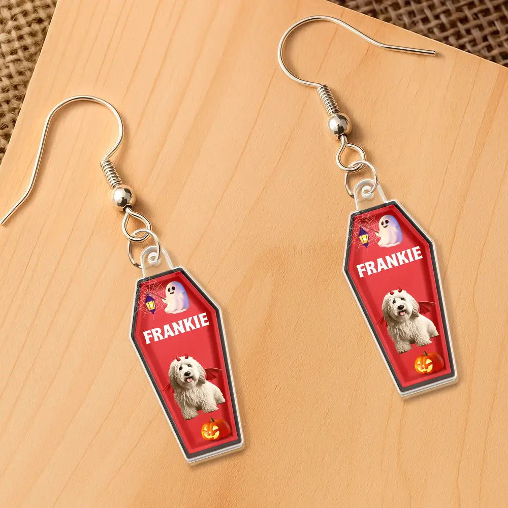 Funny, Halloween, Gift For Yourself  Funny Pet Halloween Costume - Personalized Acrylic Earrings