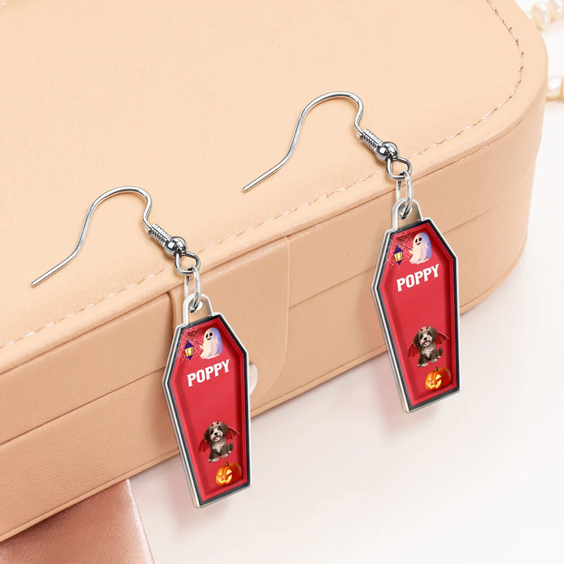 Funny, Halloween, Gift For Yourself  Funny Pet Halloween Costume - Personalized Acrylic Earrings