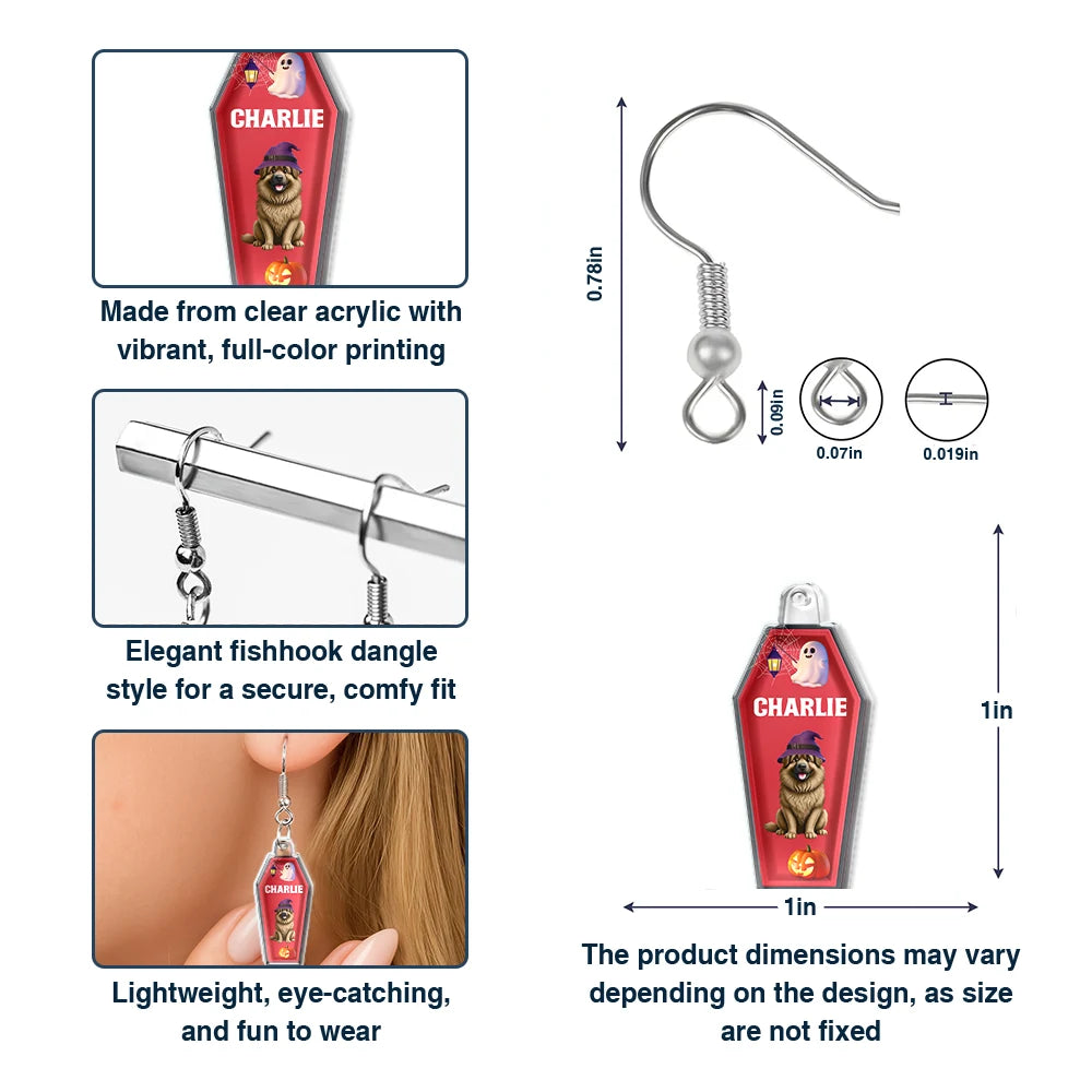 Funny, Halloween, Gift For Yourself  Funny Pet Halloween Costume - Personalized Acrylic Earrings