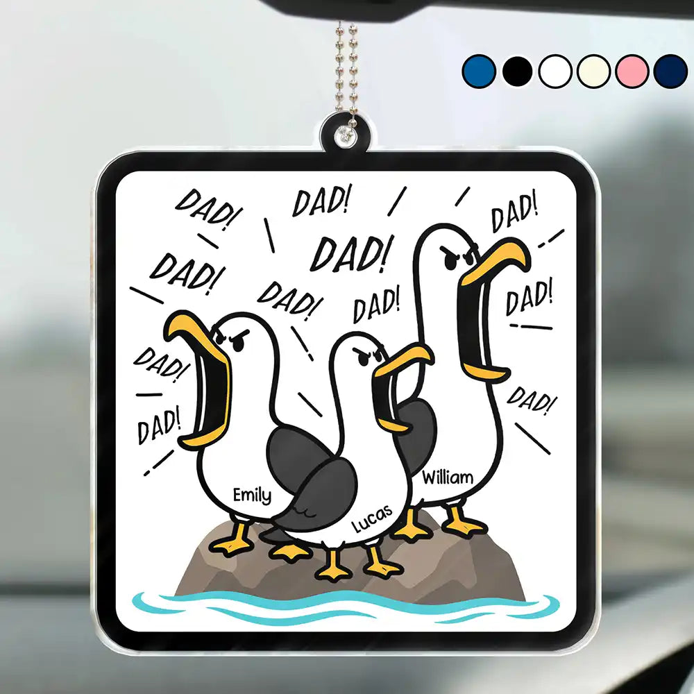 Gift For Grandpa,Gift For Father,Dad - Children,Grandpa - Grandkids,Mom - Children,Gift For Mother,Teacher,Non-Eng,Icon,Humorous - Funny Screaming Seagull - Personalized Acrylic Car Hanger