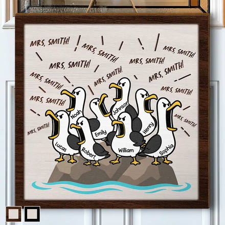 Funny Screaming Seagull - Personalized Custom Shaped Wood Sign
