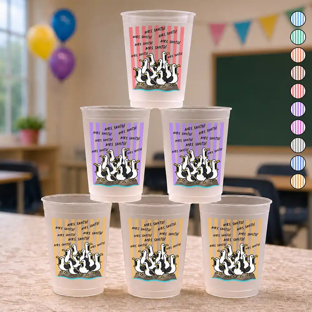 Funny Screaming Seagull - Personalized Frosted Cups