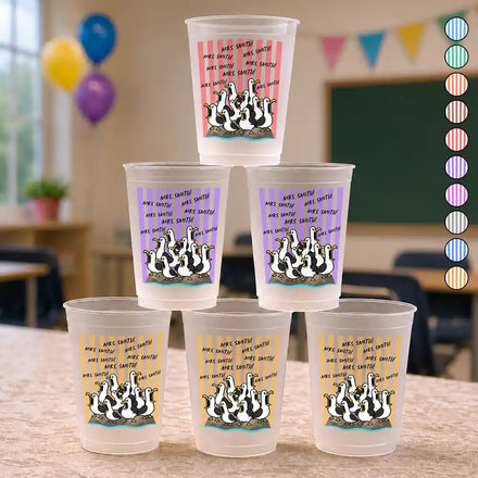 Funny Screaming Seagull - Personalized Frosted Cups