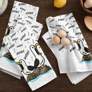 Gift For Grandpa,Gift For Father,Dad - Children,Grandpa - Grandkids,Mom - Children,Gift For Mother,Non-Eng,Icon,Humorous - Funny Screaming Seagull - Personalized Kitchen Towel