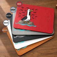 Gift For Grandpa,Gift For Father,Dad - Children,Grandpa - Grandkids,Mom - Children,Gift For Mother,Teacher,Non-Eng,Icon,Humorous - Funny Screaming Seagull - Personalized Leather Charging Mat