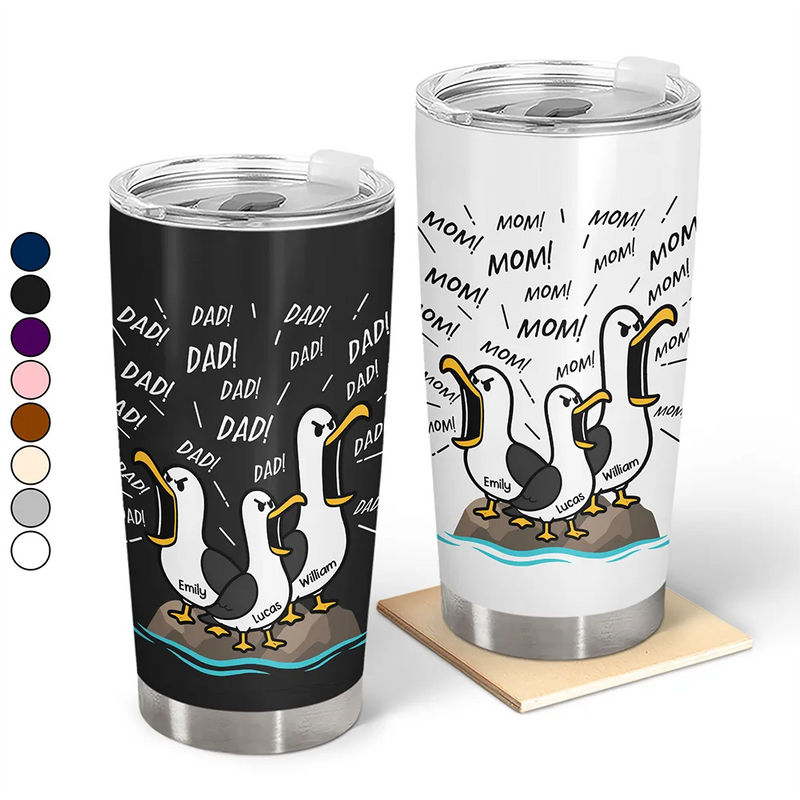Gift For Grandpa,Gift For Father,Teacher,Dad - Children,Grandpa - Grandkids,Mom - Children,Gift For Mother,Non-Eng,Icon,Humorous - Funny Screaming Seagull - Personalized Tumbler