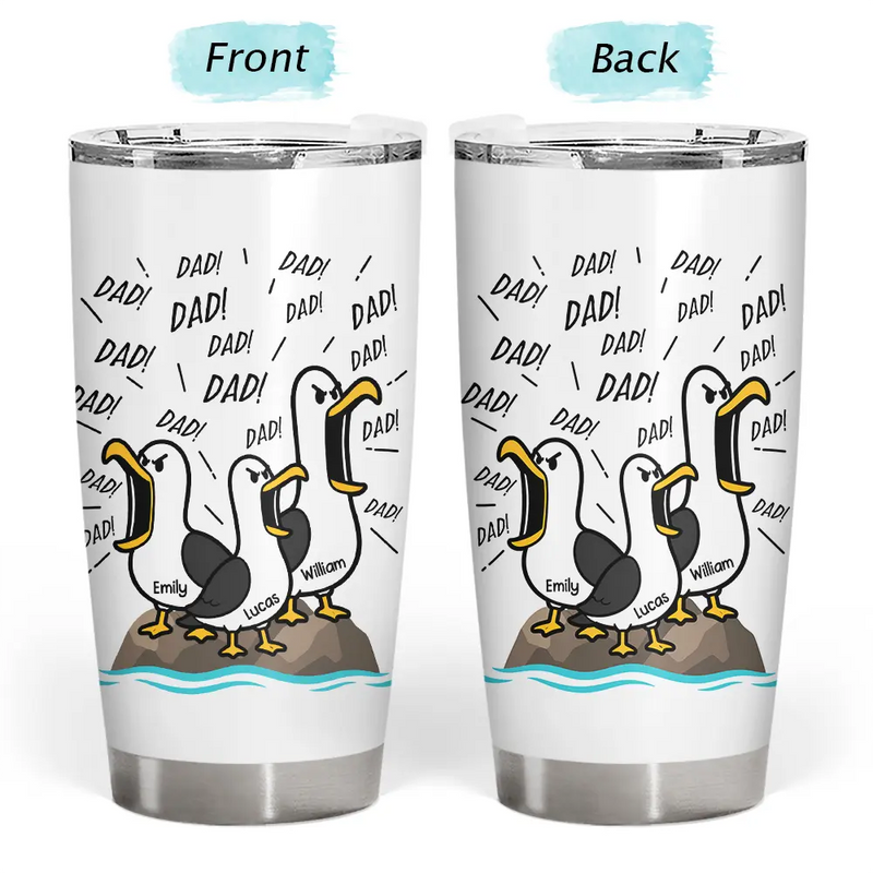 Gift For Grandpa,Gift For Father,Teacher,Dad - Children,Grandpa - Grandkids,Mom - Children,Gift For Mother,Non-Eng,Icon,Humorous - Funny Screaming Seagull - Personalized Tumbler
