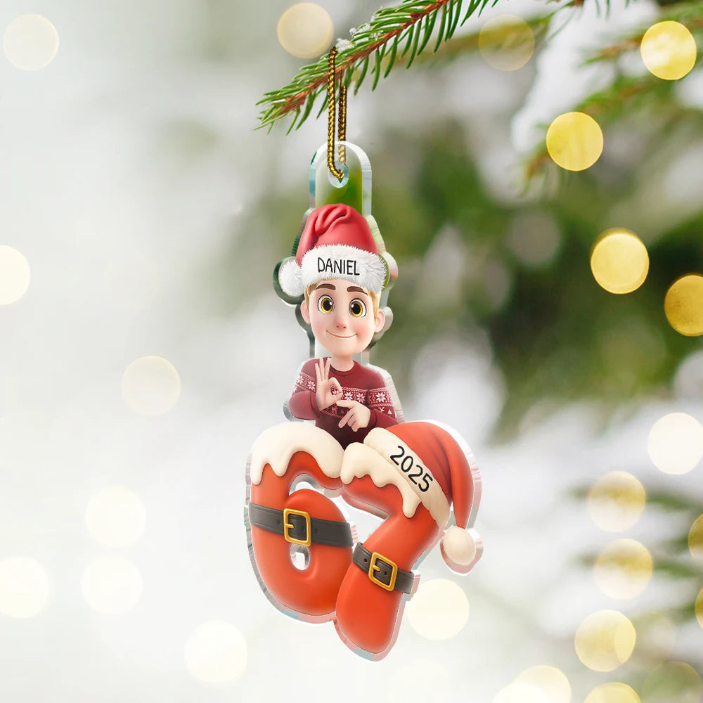 Funny,Gift For Kids,Gift For Grandkids,Christmas - Funny Teen Slang Six Seven - Personalized Custom Shaped Acrylic Ornament