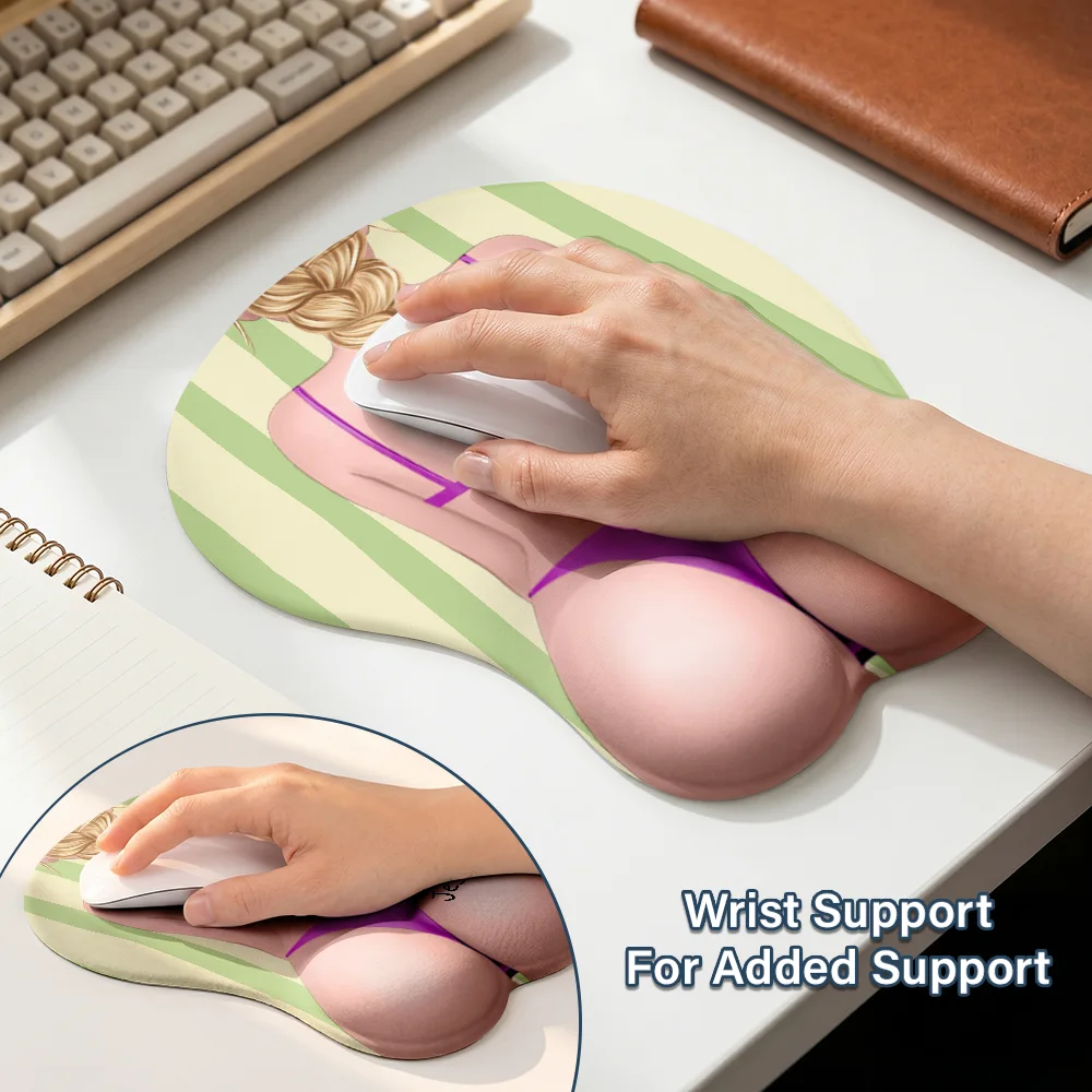 Gift For Husband, Gift For Couples, Summer, Humorous, Vector - Funny & Naughty Beach Babe - Personalized Mouse Pad