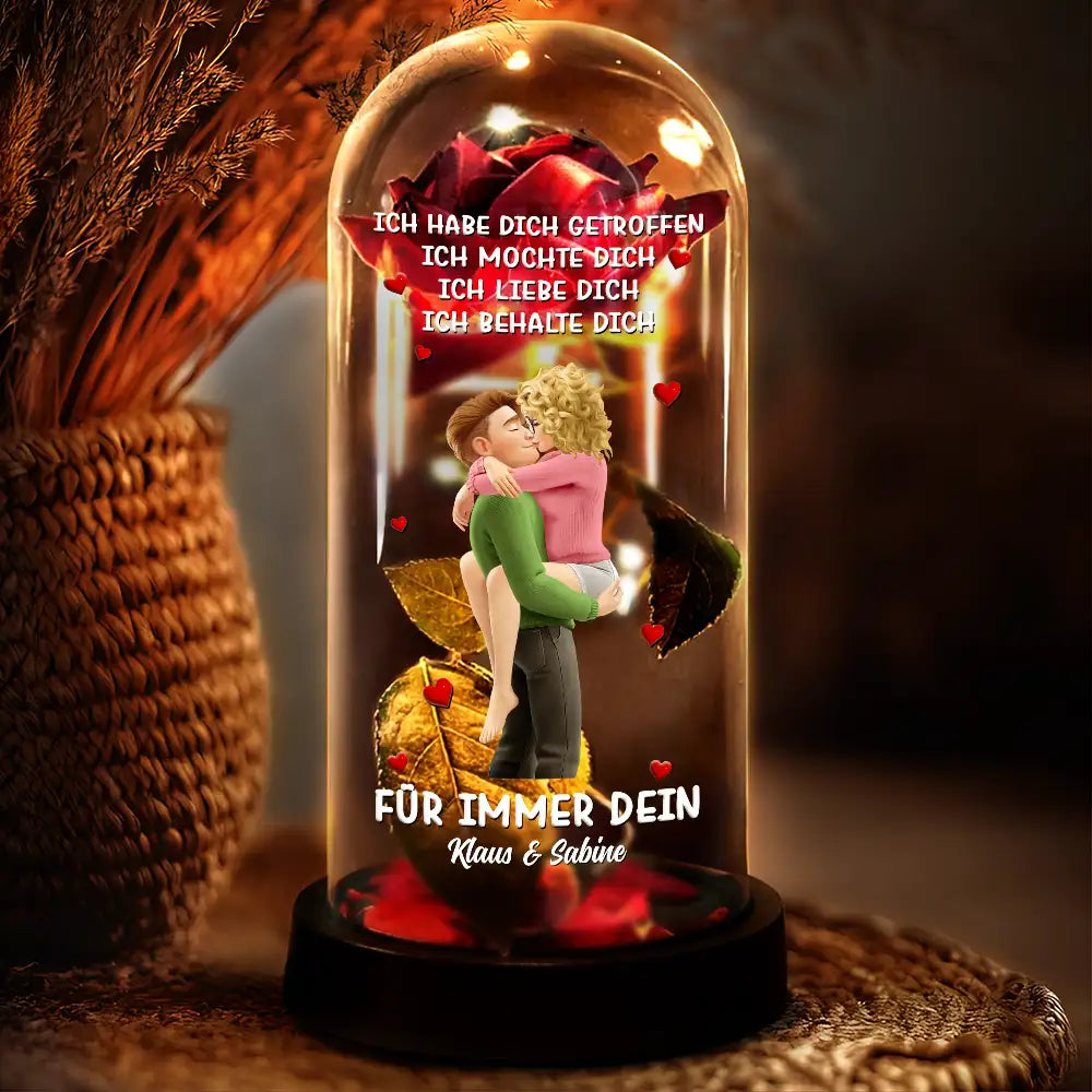 Für Immer Wir - Personalisierte Ewige Rosenkuppel-Lampe