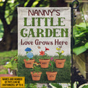 Drapeau personnalisé « Grand-mère jardinière » : cadeau pour grand-mère, grands-parents, petit-enfant, décoration de jardin