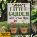 Drapeau personnalisé « Grand-mère jardinière » : cadeau pour grand-mère, grands-parents, petit-enfant, décoration de jardin