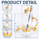 Mom And Children Butterflies - Personalized Glass Flower Tea Cup