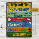 Grilling Welcome Proudly Serving Custom Classic Metal Signs, BBQ Theme, Outdoor Decorating Ideas