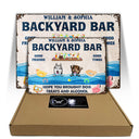 Dog Lovers Swimming Pool Brought Dog Treats And Alcohol - Personalized Custom Classic Metal Signs