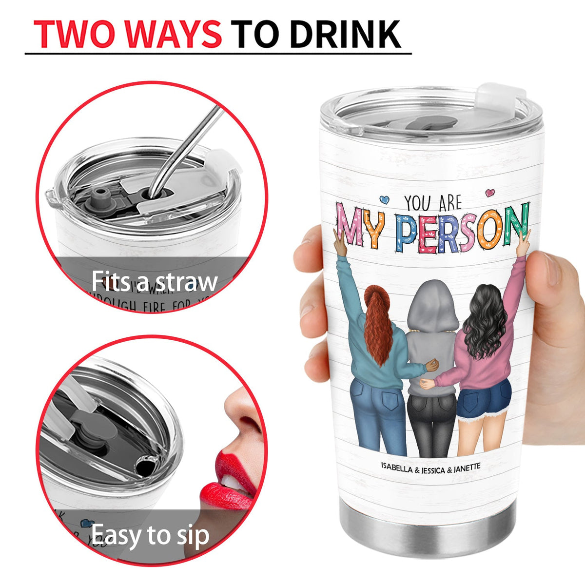 Bestie Sibling I‘d Walk Through Fire For You - Personalized Custom Tumbler