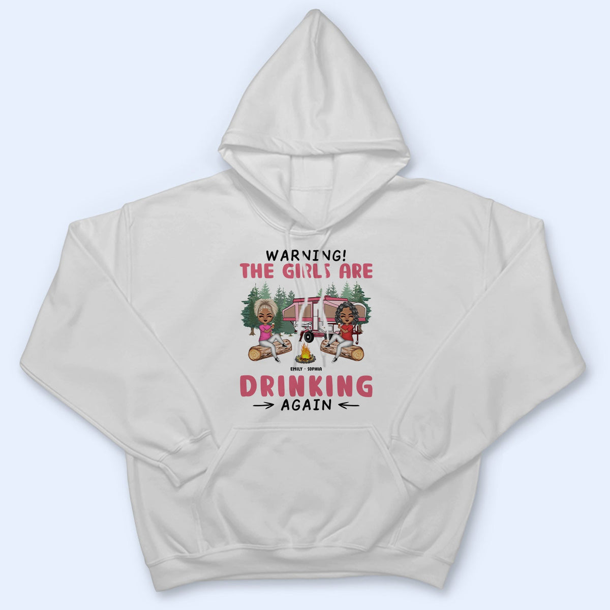 Camping Bestie Warning : les filles boivent encore - Cadeau pour les meilleures amies - T-shirt personnalisé