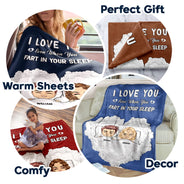 Tu pètes au lit - Cadeau pour couple - Couverture polaire personnalisée