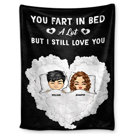 Tu pètes au lit - Cadeau pour couple - Couverture polaire personnalisée