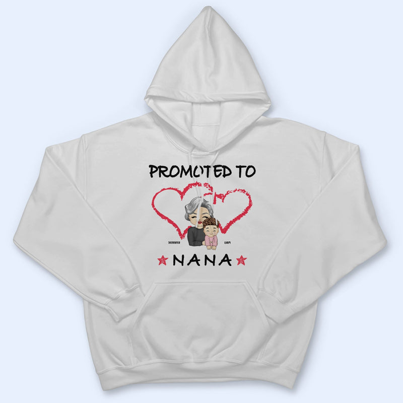 Promoted To Grandpa Grandma - Gift For Grandparents - Personalized Custom T Shirt