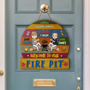 Couple de camping - Bienvenue sur notre camping - Cadeau pour couple de camping - Panneau en bois personnalisé en forme de cœur