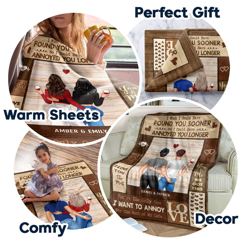 Couple, j'aurais aimé te retrouver plus tôt - Cadeau pour couple - Couverture polaire personnalisée