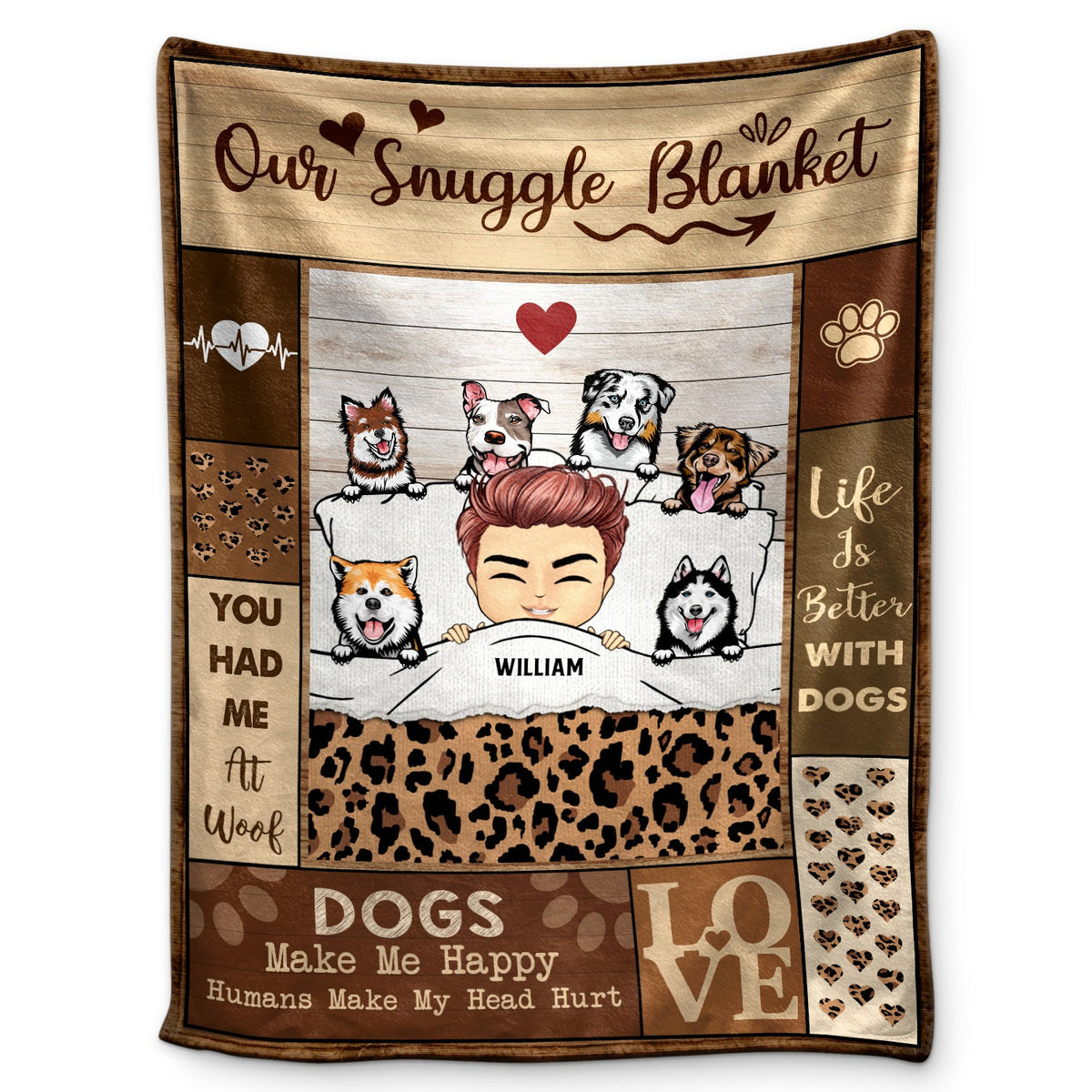 Dog Mom Dog Dad Our Snuggle Blanket - Gift For Dog Lovers - Personalized Custom Fleece Blanket